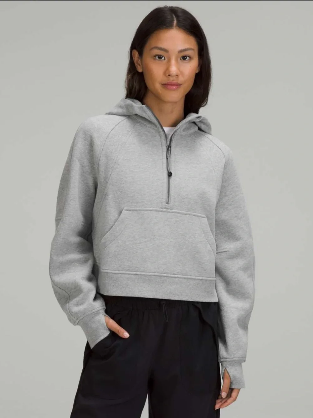 Lululemon Scuba Oversized Half-Zip Hoodie Heathered Core Medium Grey Pullover
